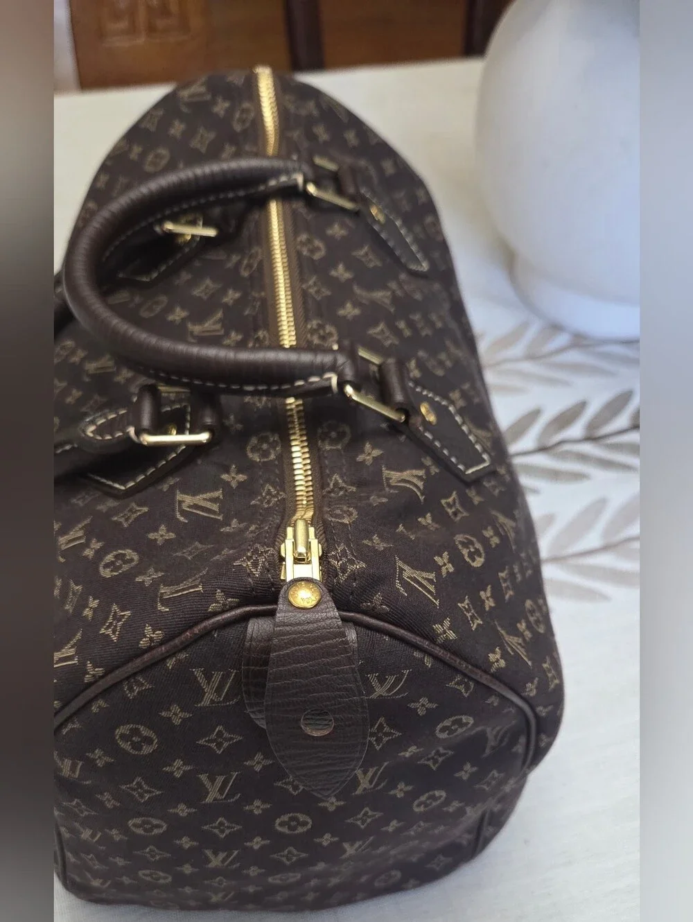 Louis Vuitton Brown Monogram Canvas Duffel Bag with Gold Hardware